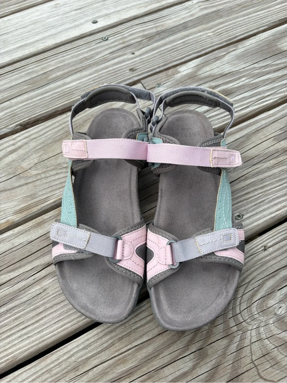 Women’s Earth Origins 3 Way Adjustable Outdoor Sandals in Pink, Lavender & Mint